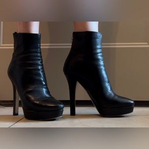 Jimmy Choo Black Leather Bootie Heels